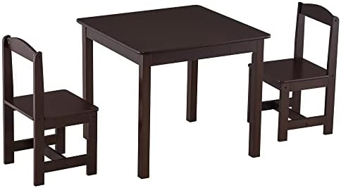 Комплект маси и столове от орехово дърво включва 2 стола, идеално подходящи за diy, лека закуска, за домашна работа и много други (Цвят: