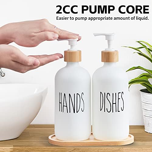 Комплект Стъклени Дозаторов за сапун от 2 опаковки -16 грама, Опаковка за многократна употреба, Сапун за ръце и съдове с