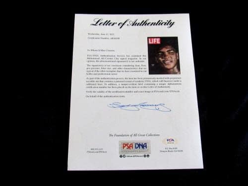 Мохамед Али Кассиус Лепило Боксьор Копито подписа автограф за списание Auto Vintage Life Psa/dna - Боксови списания с автограф