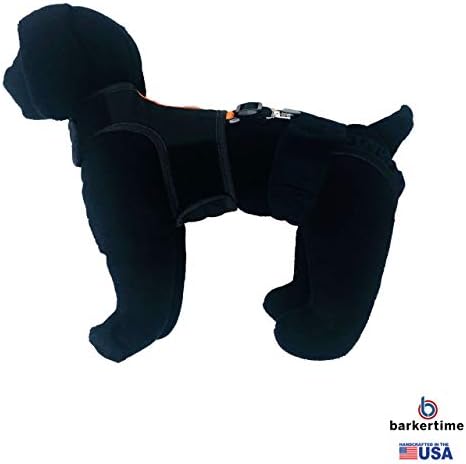 Шлейка за окачване на памперси за кучета Barkertime - Неоново-Оранжев цвят на черен Шлейка за окачване на памперси за кучета,