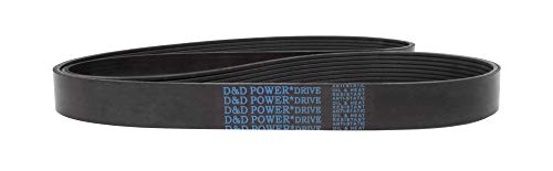Клиновой колан D&D PowerDrive 430K8 Поли, K, Дължина 43,75 инча, Гума