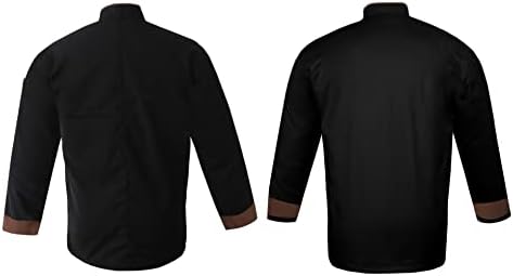 Мъжко яке-готвач Mirishq Creation, черно палто готвач с многоцветни кант, комплект от 2 теми (XS-6XL, 10 цвята)