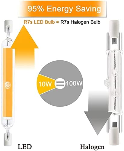 Led Лампи R7s мощност 10 W 78 мм, Двустранно лампа R7s с регулируема яркост, Еквивалентен на Халогенна лампа с Мощност 100 W, led тръби