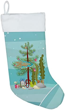 Съкровищата на Каролина CK4530CS Райска Рибка весела Коледа Коледни Чорапи, Чорапи За Висящи пред Камината, Коледен Сезон