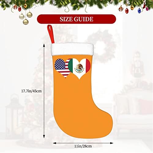 Cutedwarf Американски Флаг и Мексикански Флаг Коледен Отглеждане на Коледна Украса Класически 18 Инча(А) А) Камина, Окачен Чорап