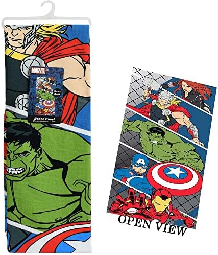 Комплект плажни кърпи Marvel Shop Отмъстителите - Комплект с Кърпа за басейн от микрофибър Отмъстителите с бонус стикери и много
