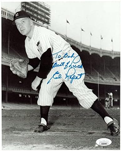 Ед Лопати, Ню Йорк Янкис, Подписано на бейзболен снимка с размер 8x10 с JSA COA - Снимки на MLB с автограф