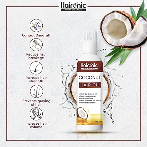 JOKE Hair Science Кокосово масло за коса, за всички типове коса и кожа Ежедневно хидратира, Средство за овлажняване на кожата и укрепване