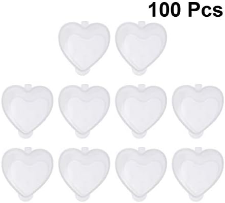 SOIMISS Прозрачен Контейнер Сърце Cup 100ШТ Контейнери във формата на Сърце Празни Полипропиленови За Съхранение на Малка