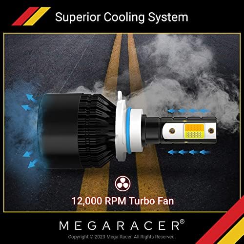 Led лампа за фаровете Mega Racer 9006/HB4 - 3 лампи, които променят цвета, 6000 До бриллиантово-бяло, 3000 До златисто-жълт,