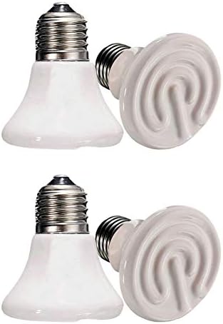 MD Lighting MaoTopCom Мини Топлинна Лампа за Влечуги, 4 бр., 75 W 60 Мм, Инфрачервен Керамичен Излъчвател на Топлина за Домашни