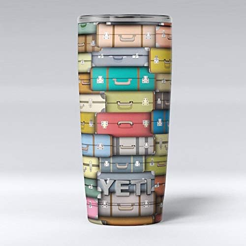 Дизайн на Цветни Пътни куфари Skinz - Комплект Винил опаковки със стикер на кожата, Съвместим с бокалами Yeti Rambler Cooler