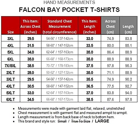 Мъжки t-shirt Falcon Bay Big & Tall от Памук с джобове