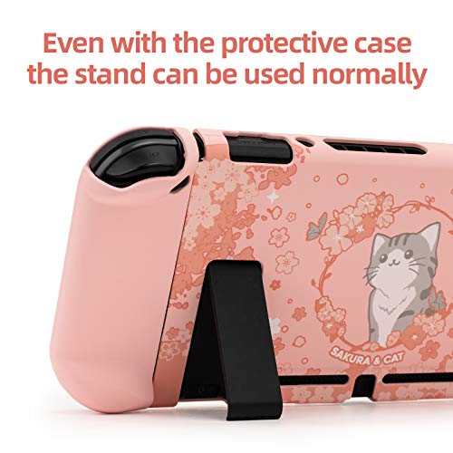 Защитен калъф GeekShare Тънък калъф, съвместим с Nintendo Switch и Joy Против - Смекчаване и защита от драскотини - Сакура котка