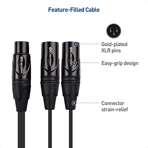 Кабел има значение Балансиран XLR-сплитер 2 пакети кабели - 1,5 метра / 0,5 м, съединител 2 съединител XLR Y-кабел (XLR-сплитер