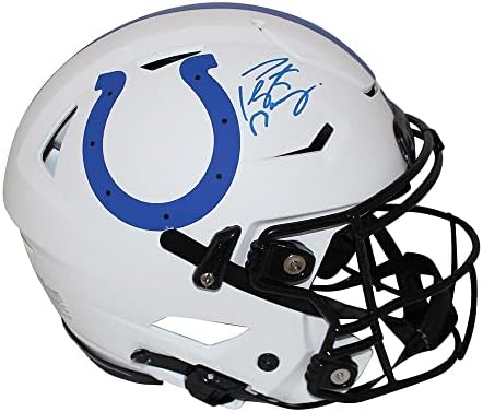 Пейтън Манинг е Подписал Истински фен шлем Colts Lunar Speed Flex 31275 - Каски NFL с Автограф
