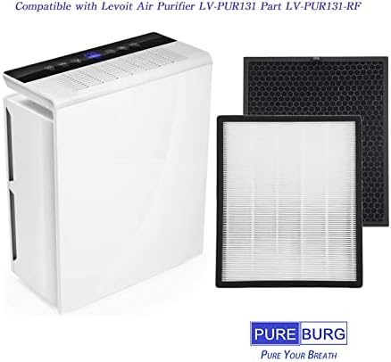 PUREBURG Комплект сменяеми HEPA-филтри в 2 опаковки, Съвместим с воздухоочистителем Levoit ПС-PUR131, част от ПС-PUR131-RF