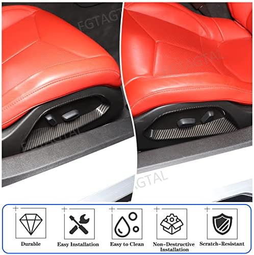 Бутон за Регулиране на седалката, Тампон на панел, подходящ за Chevrolet Corvette C8 Stingray 2020-2023, ABS, Рамка за украса панел