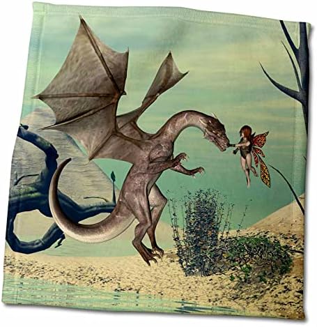 3D Кърпички Svetoslav Köhnen Design Fantasy - Страхотен дракон със сладка фея - Кърпи (twl-243099-3)