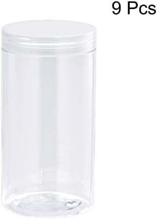 Кръгли Пластмасови Буркани uxcell с Прозрачен капак на Винт, 17 мл / 500 мл, Прозрачни Празни Съдове с Широко гърло за Съхранение,
