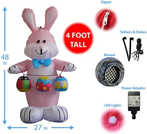 Комплект от две декорации за Великден партита, включва в себе си великденския заек в височина 4 фута с цветни яйца и сладко