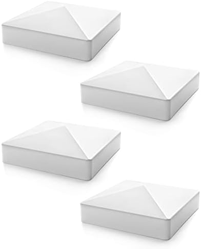 QWORK 4 Опаковки 5 Винил Капачка за стълб, Ограда под формата на Пирамида, Винил, Шапки за колони, Декоративни Пощенска кутия,