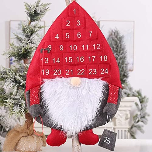 TOPZEA Коледен Адвент-Календар 2023 Джудже, Стенен Календар за обратно броене до Коледа с Джобове, 25-Дневен Празен Адвент-Календар за