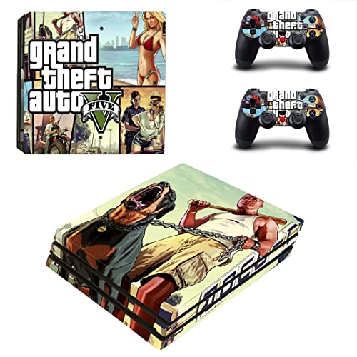 За PS4 SLIM - Играта Grand GTA Theft And Auto Стикер на кожата PS4 или PS5 За конзолата PlayStation 4 или 5 и контролери Vinyl Стикер DUC-5621