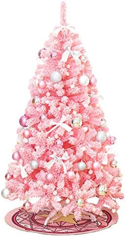 Изкуствена Коледна Елха DULPLAY Pink Decoration, Благородна Ела, Сгъваеми Метални Крачета, Автоматично Раздвигание за Сватбени