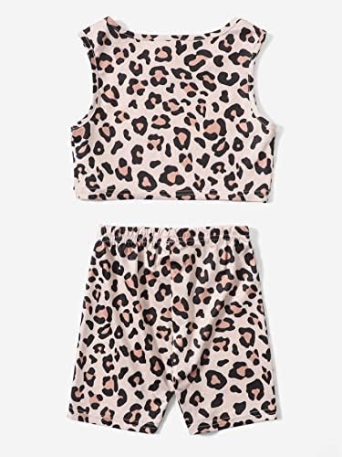 Комплект дрехи SOLY HUX за малки момичета от 2 теми, Риза без ръкави, с Леопардовым принтом и байкерские шорти