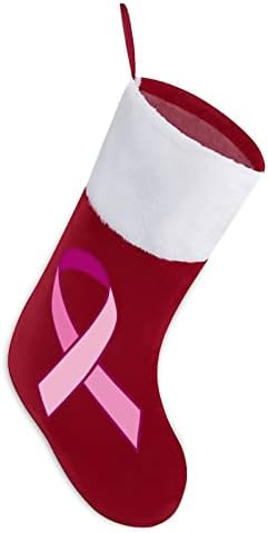 Розовата Лента Информираността за Рака на гърдата Коледни Чорапи Отглеждане на Коледна Елха Дядо коледа Декорации Висящи Украса за Камината Празник 16,5