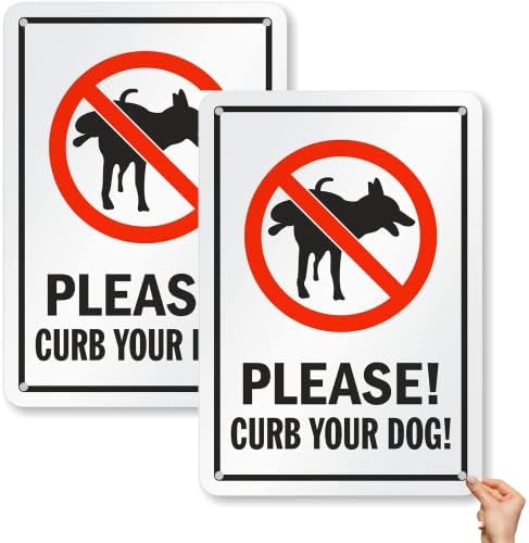 Моля, обуздайте знак на кучето - ГОЛЯМ 17 ширина x 24 На височина - Залепваща основа на знак Без кучешки какашек и на урината