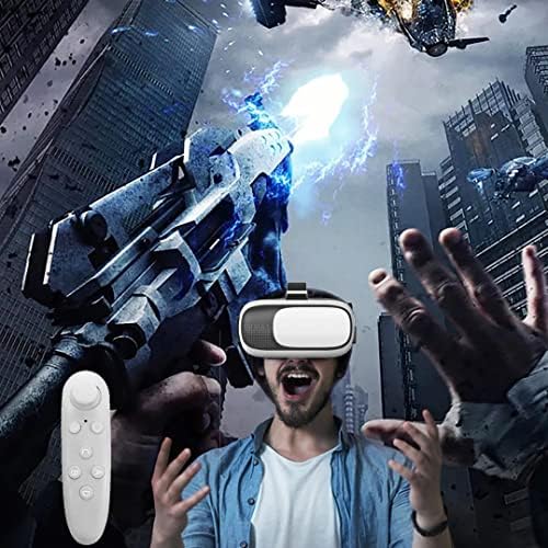 Очила Smart 3D VR - Набор от игри дръжки - Хуманен и обмислен дизайн Безжична Bluetooth Слушалка за виртуална реалност - Цифрови очила на главата си - Съвместимост с КОМПЮТЪР с