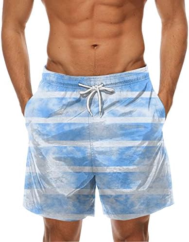 ADSSDQ Плажни къси Панталони за Мъже, Летни, Мъжки Хавайски Плажни Шорти, Ежедневни Модни Директни Плажни Панталони с Принтом на