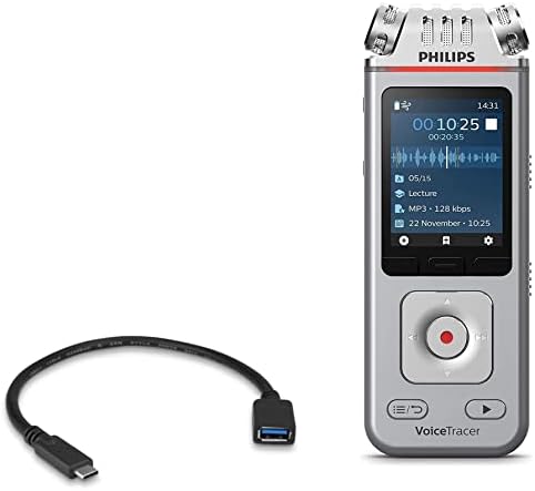 Кабел BoxWave Съвместими с Philips VoiceTracer (DVT4110) (кабел от BoxWave) USB адаптер за разширяване, добавете към телефона
