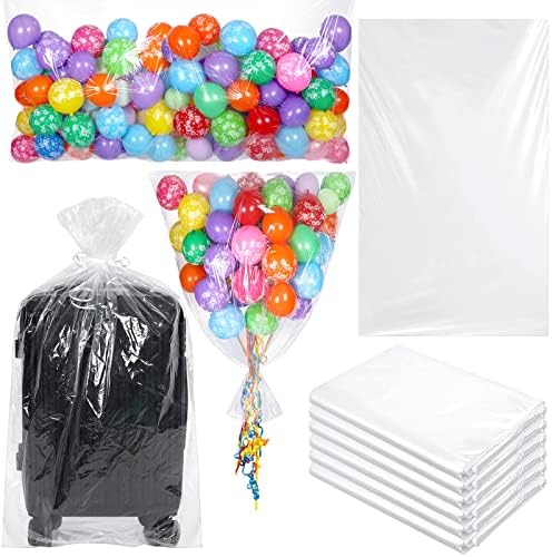 6 Бр. Чанти за транспортиране на балони, 98,4 x 59,1 Инча Гигантски Прозрачни Чанти За съхранение, Голяма Чанта за балони, Пластмасови