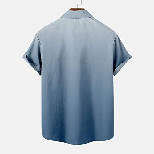 2023 Нова Мъжка Риза с 3D Дигитален Печат с Джобна Тока и Ревери С Къс ръкав Large 2