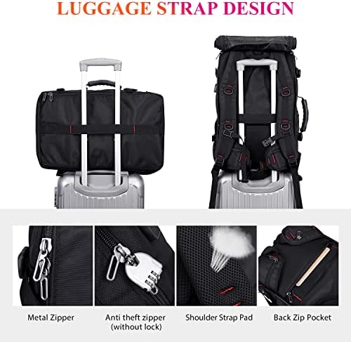 Раница за лаптоп WITZMAN Travel за Мъже И Жени, Одобрен Авиокомпания Раница-Трансформатор, Найлонова Чанта за ръчен багаж (B682 Черен)