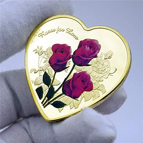 Криптовалюта Любима Монета Възпоменателна Монета 520 Във Формата На Сърце Любов Позлатена Роза Влюбен Благословия Желае Монета Са