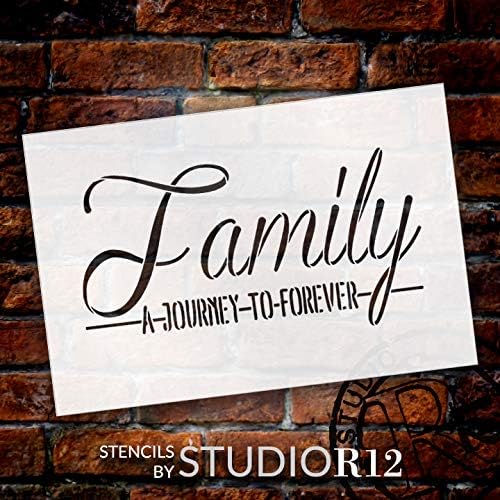 Шаблони Family - A Journey to Forever от StudioR12 | за многократна употреба шаблон от mylar | се Използва за colorization дървени табели - Палети - Възглавници - Декор за дома и семейството си ?