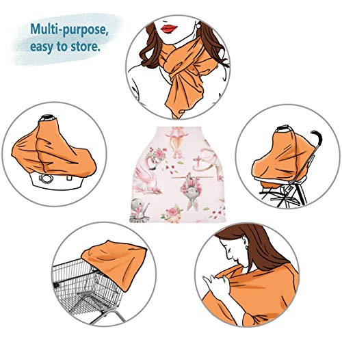 MNSRUU Розови Калъфи за Автомобилни Седалки за Бебета За Кърмене Престилка с участието на Животни Еластична Дишаща Пълно Покритие, Подаръци