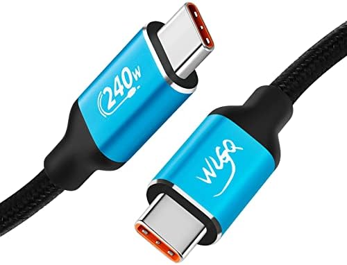 Кабел WLGQ USB-C-USB-C 240 W (48 На 5 А) 100 W (20 В / 5) [5 фута 2 т.], зарядно устройство, USB Type C-кабел за бързо зареждане, който е съвместим с MacBook Pro 2022, iPad Pro 2022, iPad Air 5, Pixel, ключ