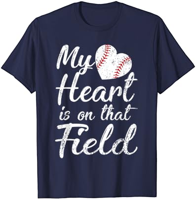 Сърцето ми на Това поле Тениска Бейзбол, Софтбол Мама Подаръци Тениска