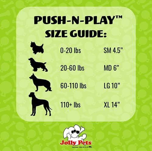 Играчка за кучета Jolly Pets Push-n-Play с топката, 10 инча / Голям, Червен (310 RD)