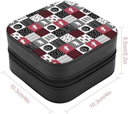 Бъфало Мечка Елен Кутии За Бижута, Изкуствена Кожа Портативен Дисплей Кутия За Съхранение на Притежателя Мини Торбичка за Подарък