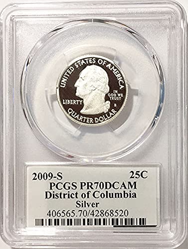 2009 -Во Тримесечие на Окръг Колумбия със сребърен почивка на PR-70 DCAM, Етикет с устройство на флага PCGS