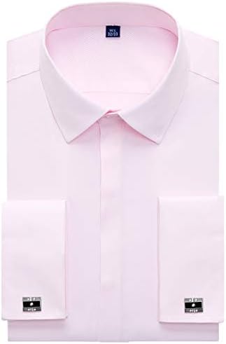Мъжки ризи Alimens & Нежно с френски маншети и дълъг ръкав обичайното намаляване (комплектът включва метални копчета за ръкавели и метални копчета за яка)