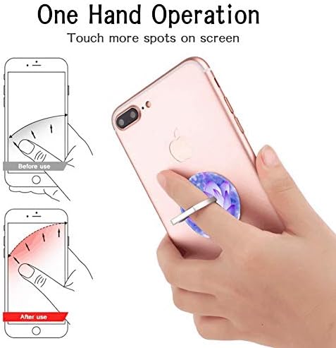 (3 опаковки) Притежателят на пръстена за мобилен телефон, Дръжка за пръстите и Поставка за мобилен телефон с лилаво Цвете Лотос,