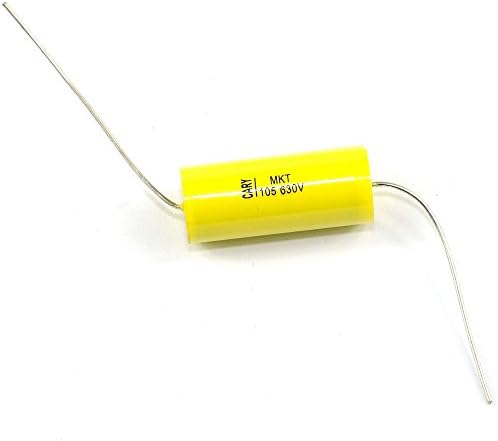 Кери 5шт Дълги Медни Проводници Жълто Аксиален Кондензатор от Полиестерен Филм 1,0 icf 630в за Усилватели