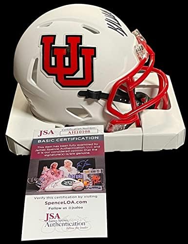 Кайл Уиттингем Подписа мини-Каска Utah Utes Riddell Speed Matte Mini Helmet Jsa Coa - Мини-Каски NFL с автограф
